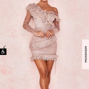 Lace & Frill Blush Mini Dress